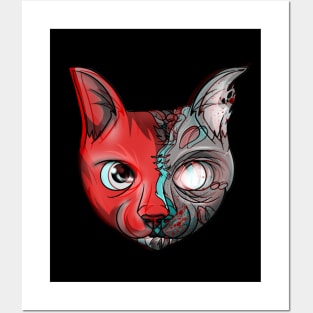 Fear No Feline Glitch Cat Zombie Posters and Art